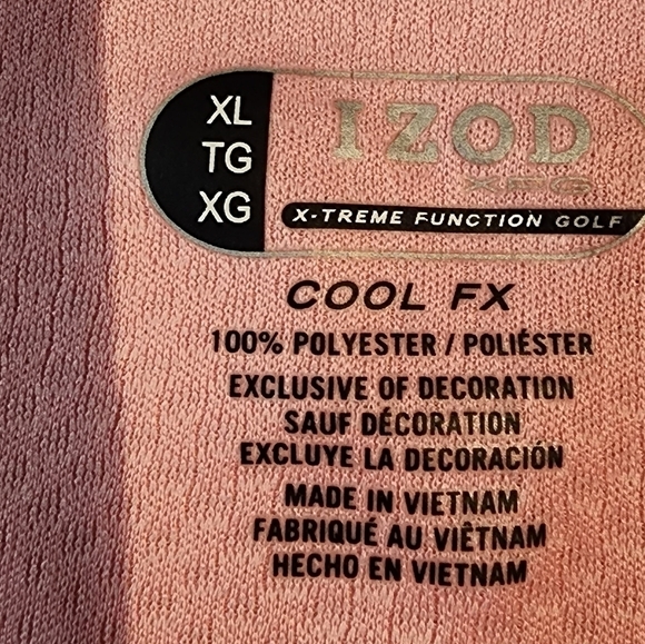 Izod womens cool fx XL Pink x-treme function golf 100% polyester - Picture 2 of 3